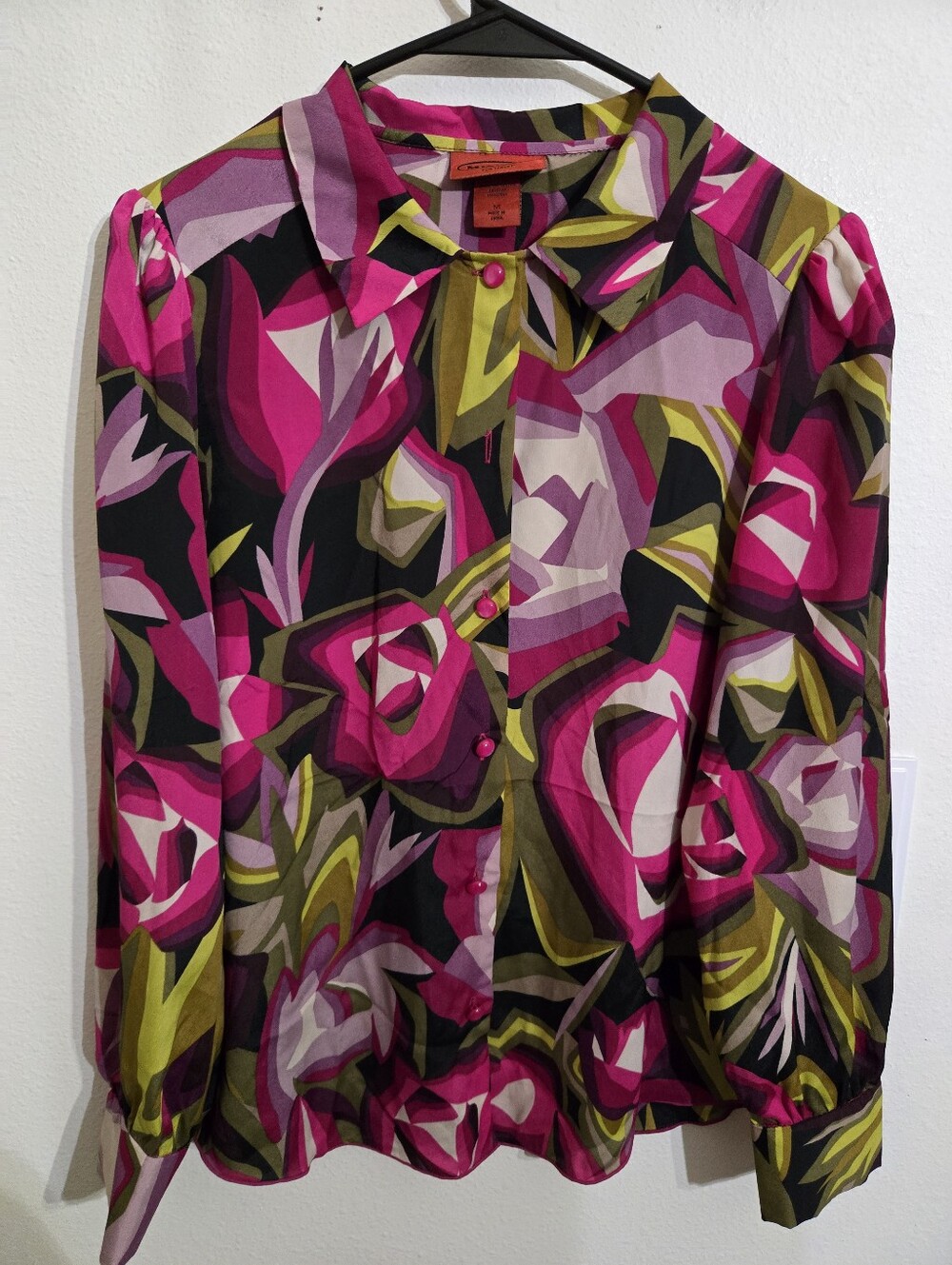 Missoni For Target Bright Pink Floral Button-Up Blouse